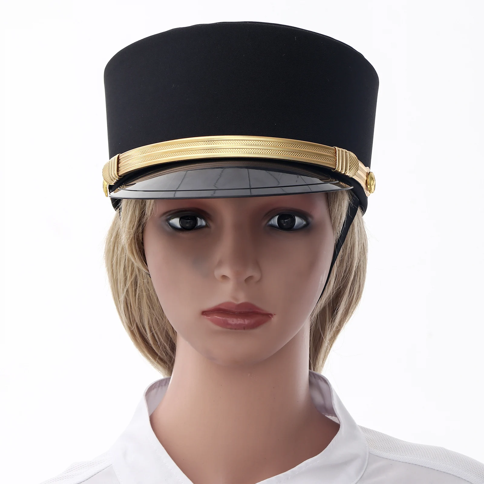 Luxury Hat Women Men Military Caps Anime Cosplay Top Hat Flat Female Autumn Hotel Waiter Hat Captain Caps for Stage Performance