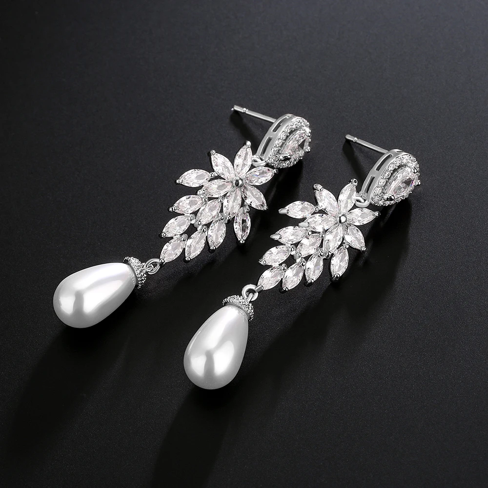 New Long Tassel Imitation Pearl Earrings For Women Personalized Silver Color Gold Color Metal Party Daily Jewelry ﻿