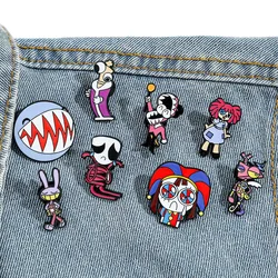 The Amazing Digital Circus Cartoon Brooches Jax Pomni Enamel Lapel Pins Circus Theater Metal Badges for Backpack Accessories