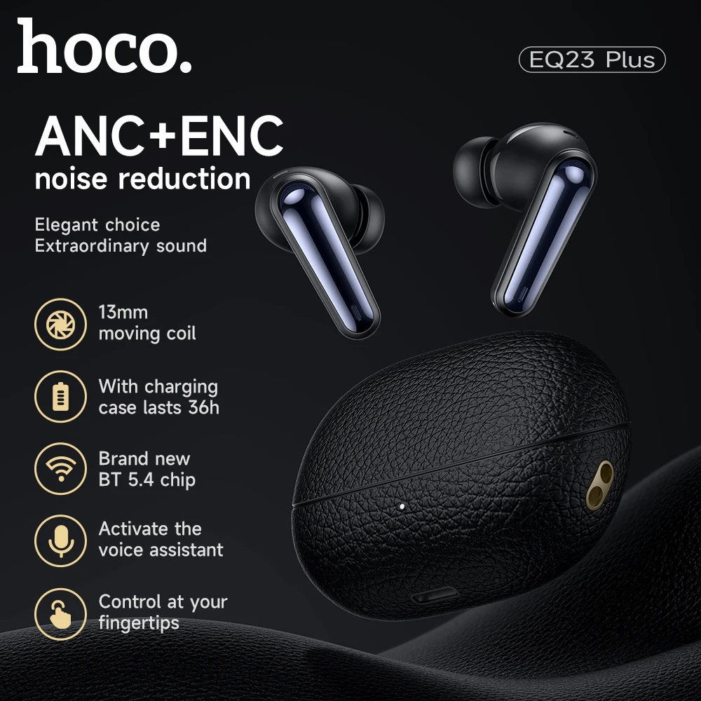 HOCO EQ23 Plus TWS Наушники Bluetooth 5,4 Гарнитура с шумоподавлением Микрофон ENC HD Наушники для звонков для iPhone 16 Pro Max Xiaomi Huawei