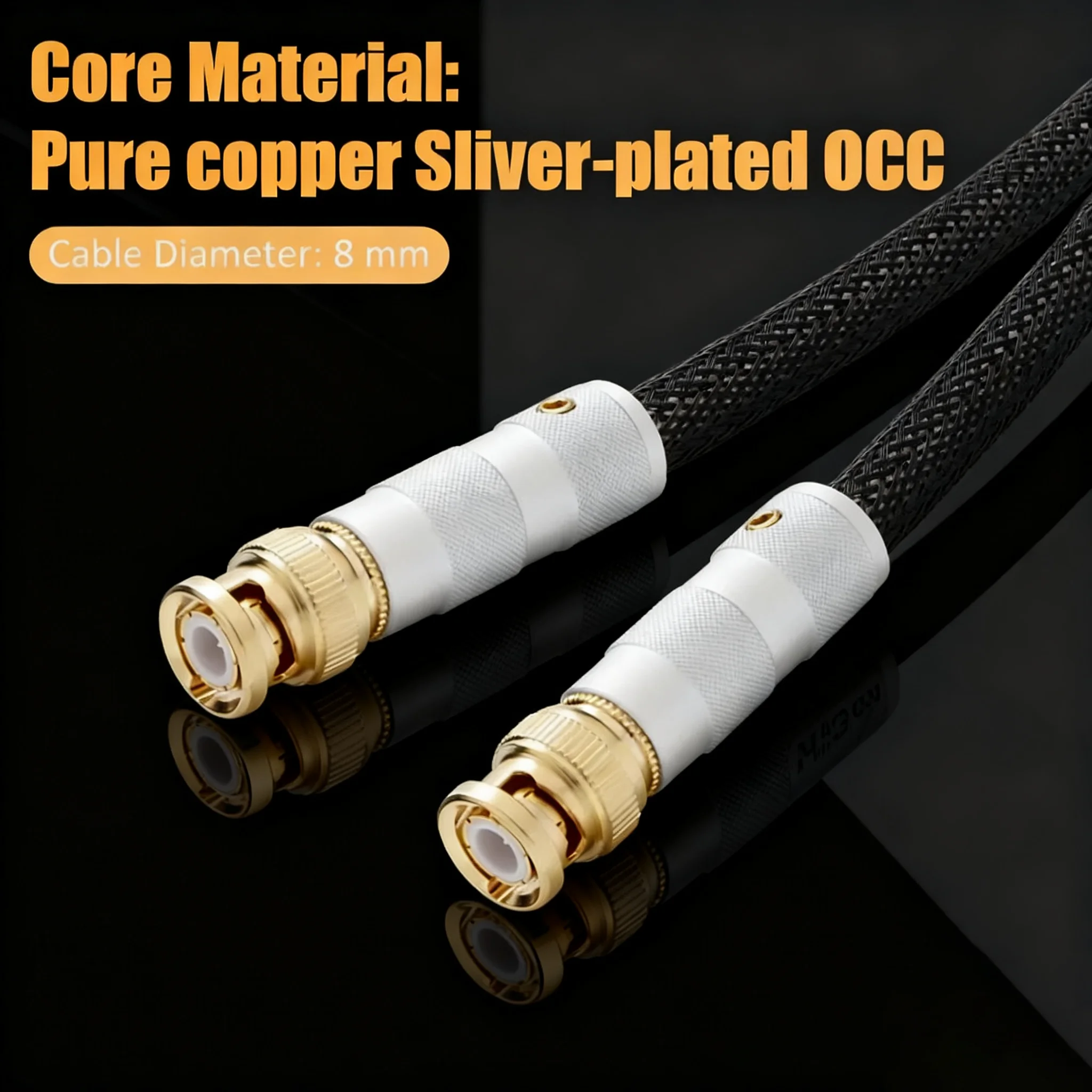 BNC Extension Coaxial Cable 7N Silver Plated OCC 75 Ohm BNC Cable Q9 Camera Connection Wire
