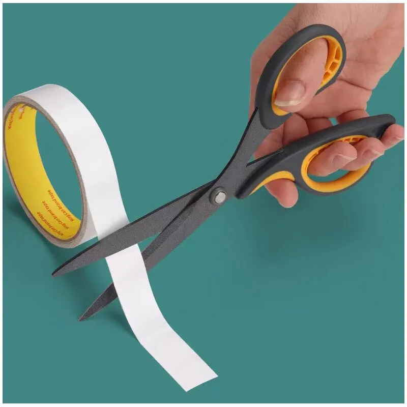 Stainless Steel Large Household Multi Functional Office Scissor Yellow With Black Handle Card Insertion Package