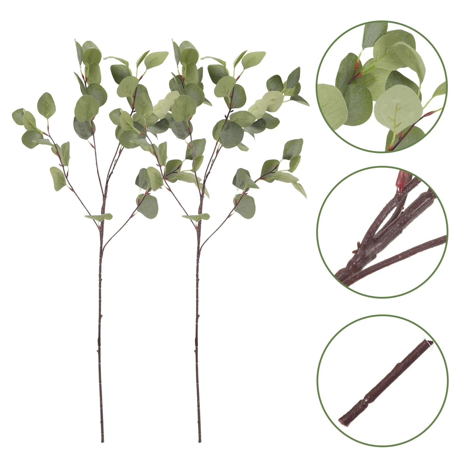 

2Pcs Lifelike Artificial Eucalyptus Robusta Bundle Greyish White Simulation Plant Wedding Office Home Decoration Ornament