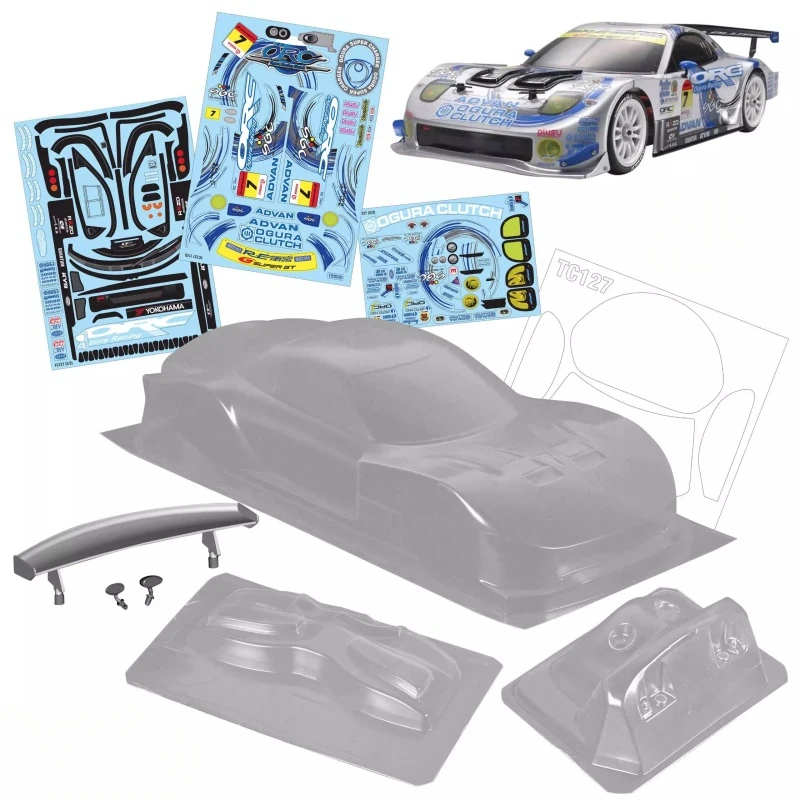 TC127 1/10 Mazida RX7 SGC-7 Clear body shell 190mm for On Road car 257mm Wheelbase RC Drift Chassis Tamiya tt02 3Racing mst hpi