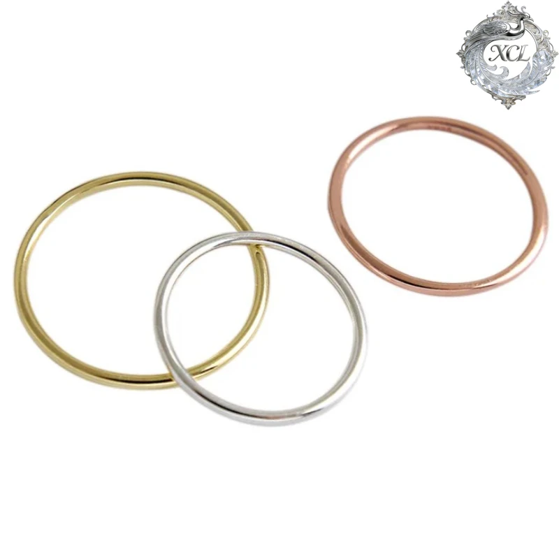 

Кольцо XCL из стерлингового серебра 925 пробы, простое, гладкое, тонкое, модное минималистичное кольцо на мизинец, трендовое ювелирное украшение для женщин
