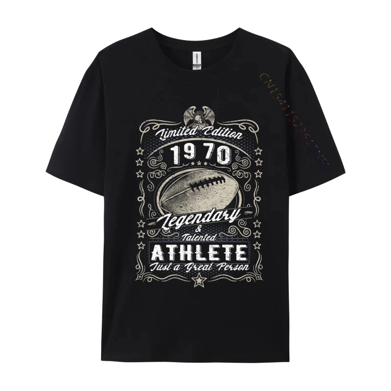 Vintage 1970 Football Birthday Sport Limited Edition 1970 T Shirt Street Tee Shirts Oversized Printed On Men Tshirts Printed On