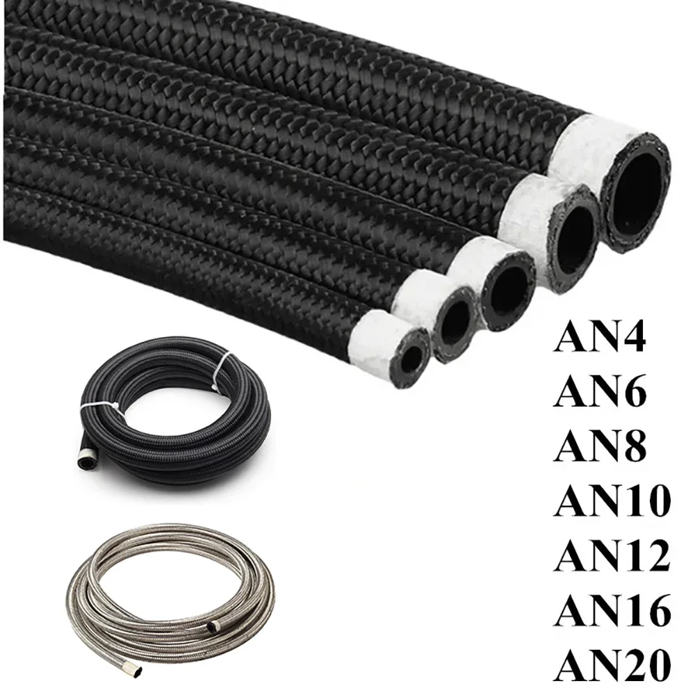 AN4 AN6 AN8 AN10 AN12 AN16 AN20 Universal Auto Kraftstoff Schlauch Öl Gas Linie Nylon Stahl Geflochtene Kühler Brems Schlauch CPE Rohr 1 ~ 10M