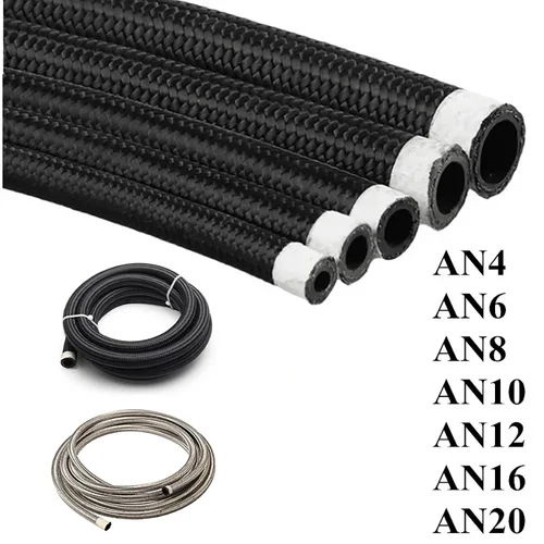 Imagen 2 del producto AN4 AN6 AN8 AN10 AN12 AN16 AN20 manguera Universal de combustible para coche línea de Gas y aceite manguera de freno de radiador trenzada de acero de nailon tubo CPE 1 ~ 10M
