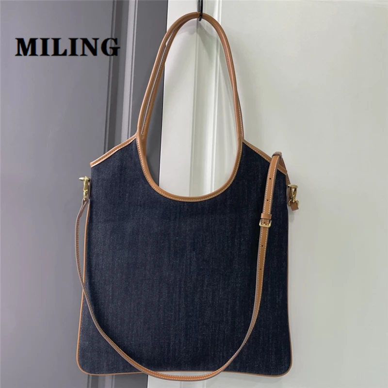 Summer Women Blue Denim Tote Bag Fashion Patchwork Crossbody Bag Lady Casual Simple Shoulder Bag Female Large Capacity Handbag