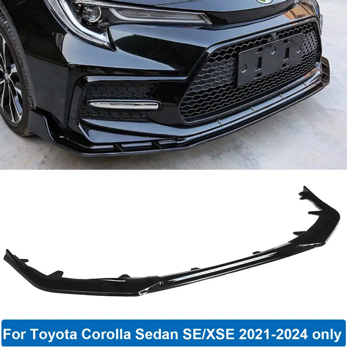 Front Bumper Lip Spoiler Splitter Detachable Body Kit Cover Guard For Toyota Corolla SE XSE Sports ONLY 2021-2024 Car Tuning