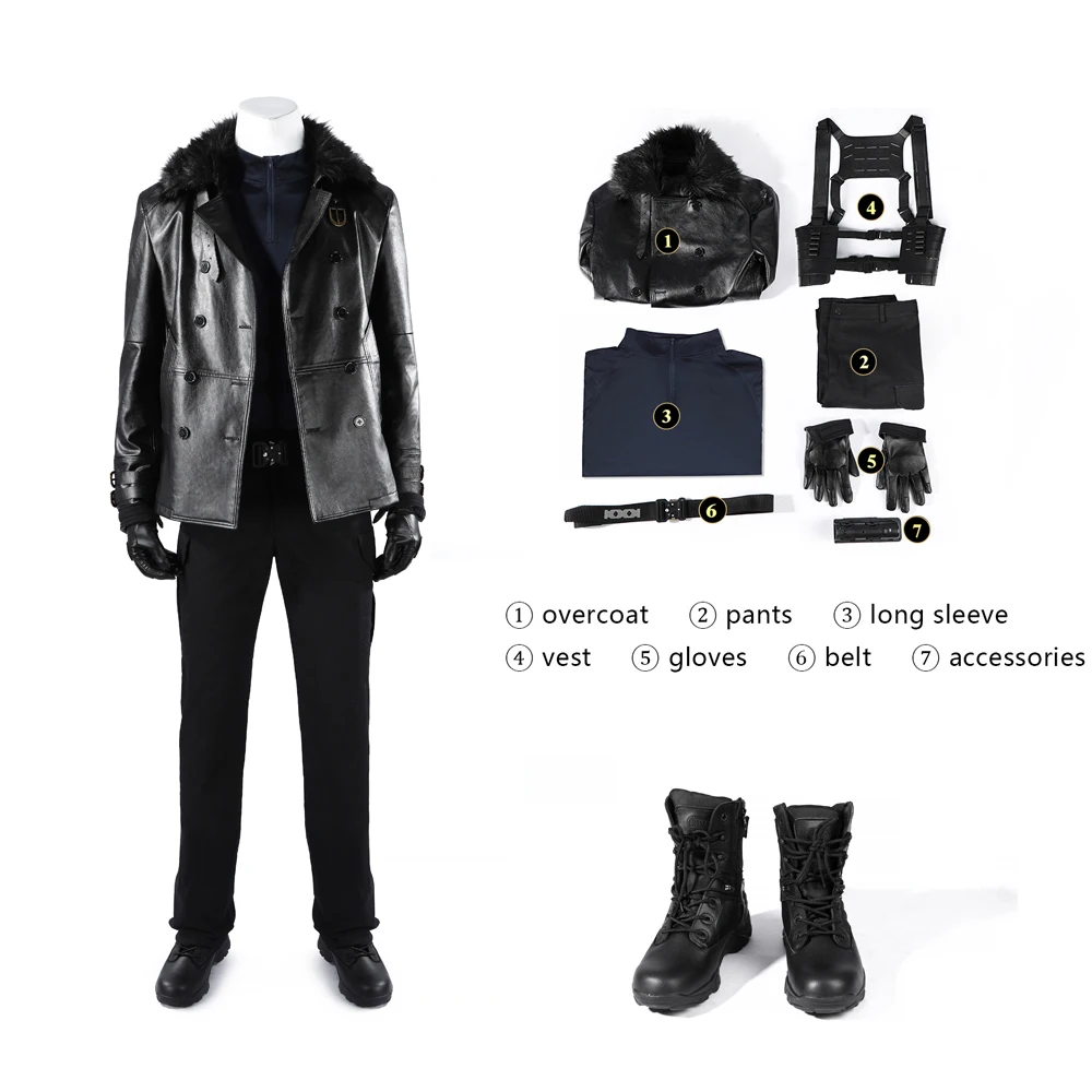 

Высококачественный костюм для косплея Леона С. Кеннеди, униформа для Хэллоуина, карнавала, вечеринки, Рождества, одежда для ролевых игр