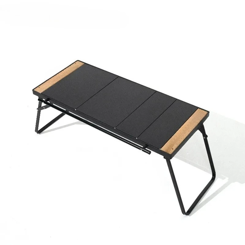 New Picnic Camping Folding Aluminum Alloy IGT Table Multifunction Portable Barbecue Stove Wooden Table Outdoor Fishing