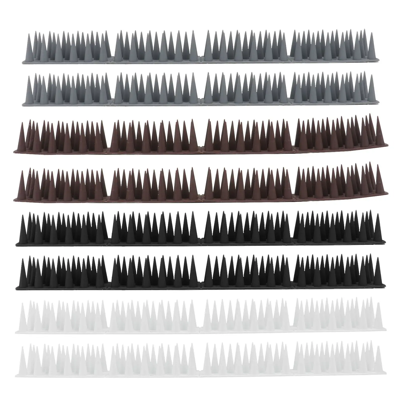

8set Anti Bird Spike Plastic Kit for Roof Fence Garden Pigeon Prevention Tool 4 Colors Brown Gray White Black Each