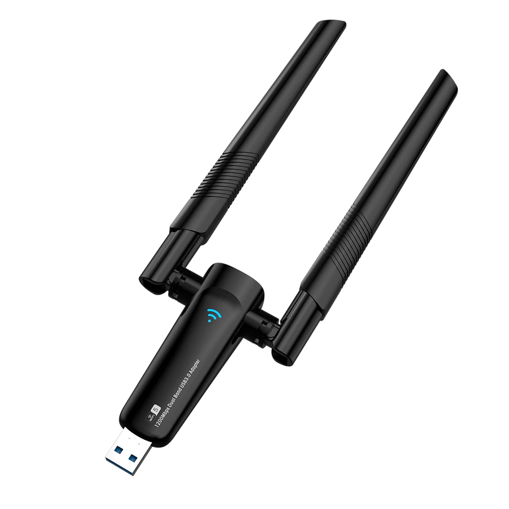 PIX-LINK UAC20 1200Mbps Wifi Adapter 2.4G&5G Network Card Dual Antennas High-Gain Wireless USB Wifi Reveiver For PC Home Use