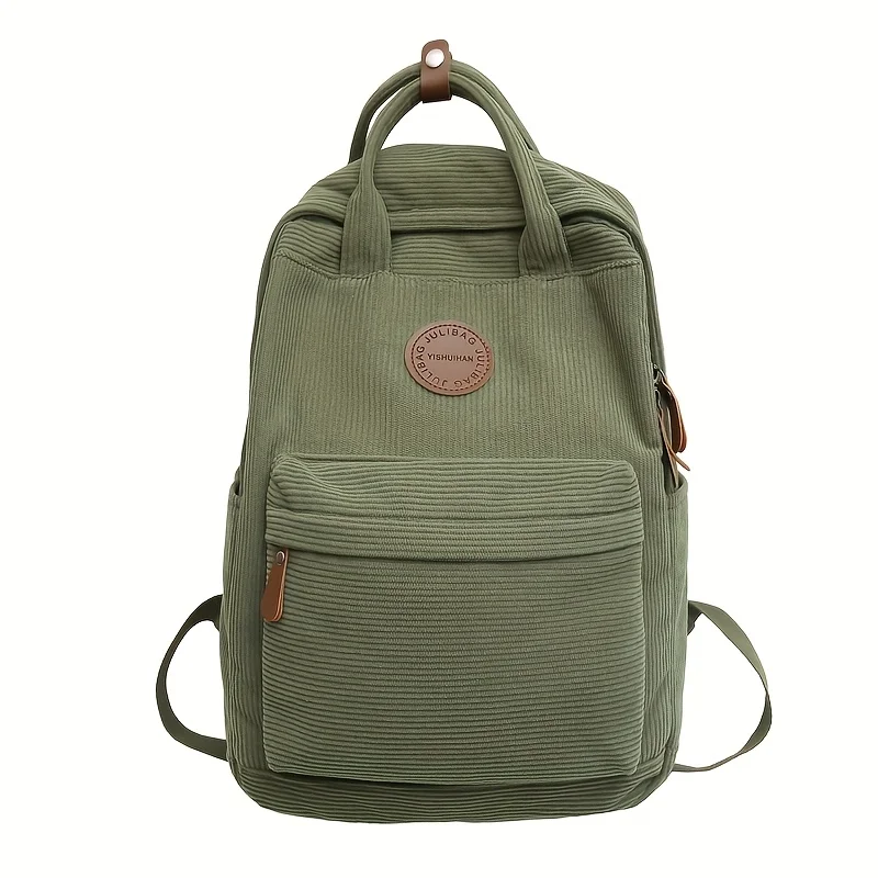 

Sac à dos d'ordinateur portable en daim rayé décontracté pour les adolescents sac d'école pour lycéens avec Poche zippée