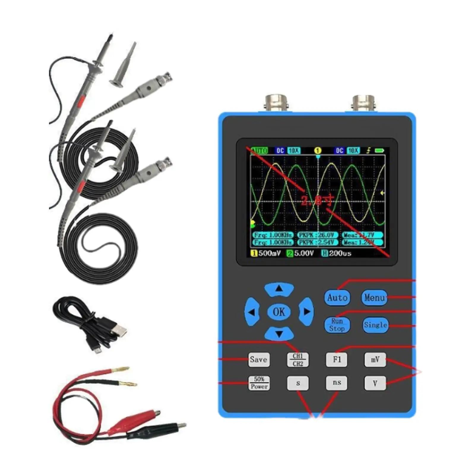 

Small Digital Oscilloscope Multipurpose Signal Generator for Car Maintenance