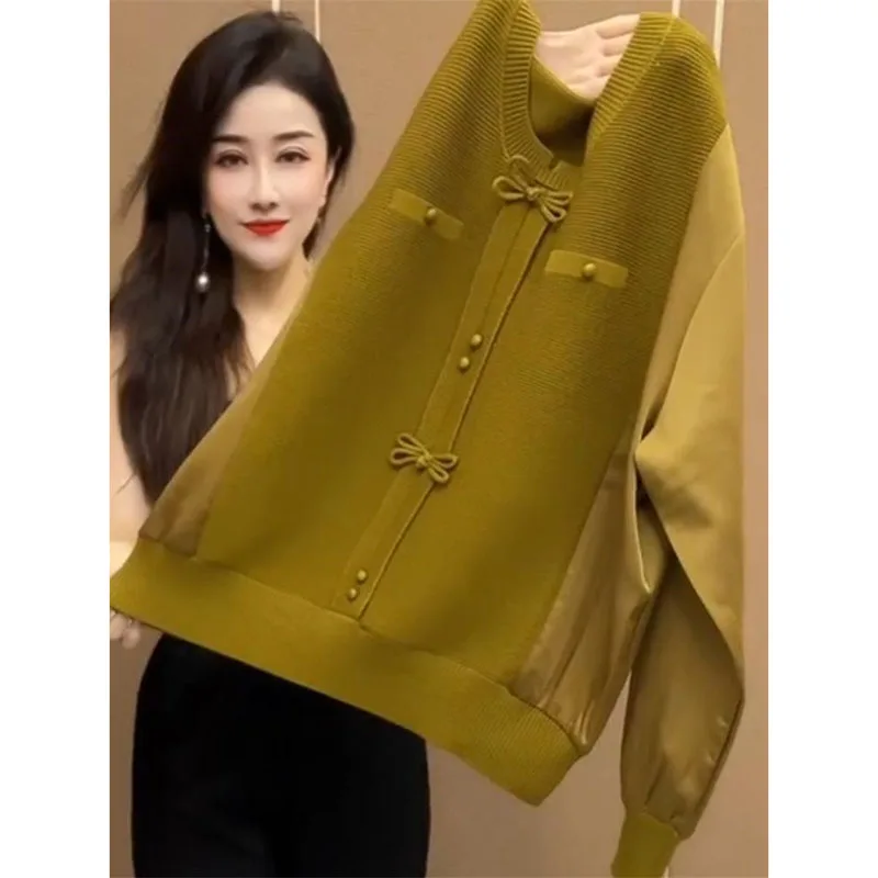 

T-Shirt Women Spring Autumn 2025 New Coat Simple Wind Bow Design Sweet Temperament Jacket Leisure Commuter Fashion Top Female