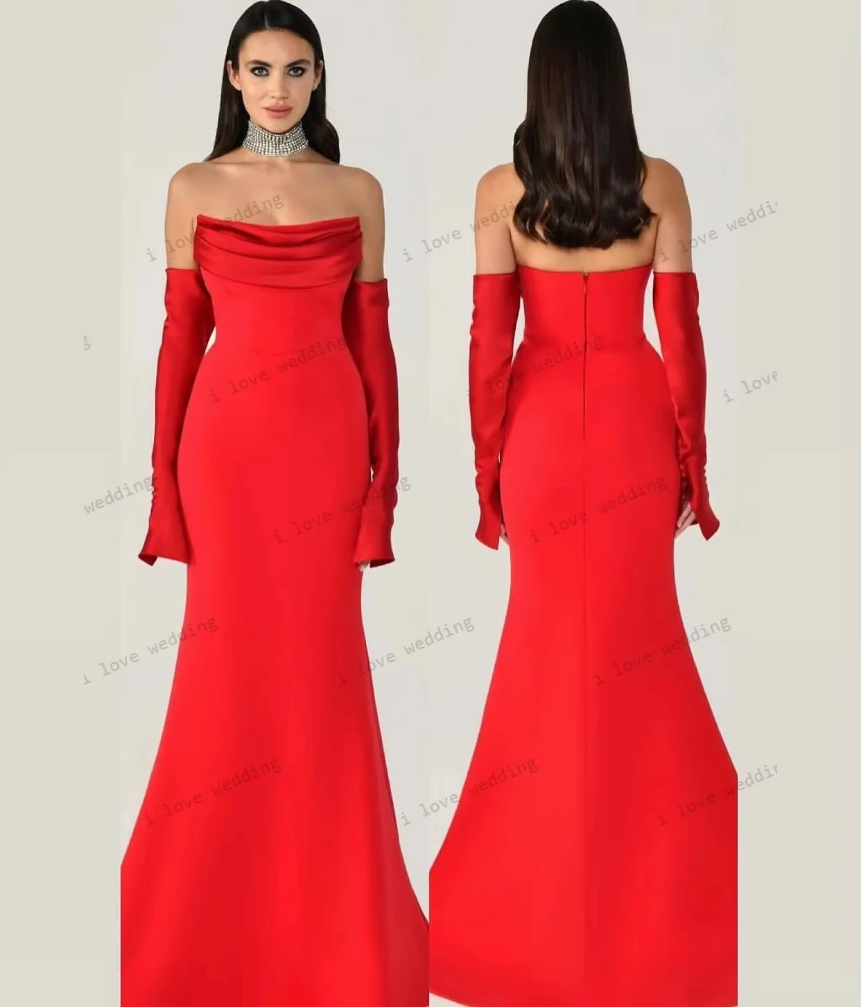 فستان حورية البحر أسود بدون حمالات للحفلات الراقصة 2025 من الساتان الأنيق لحفلات الزفاف للنساء فستان ماكسي فستان سهرة رسمي مخصص