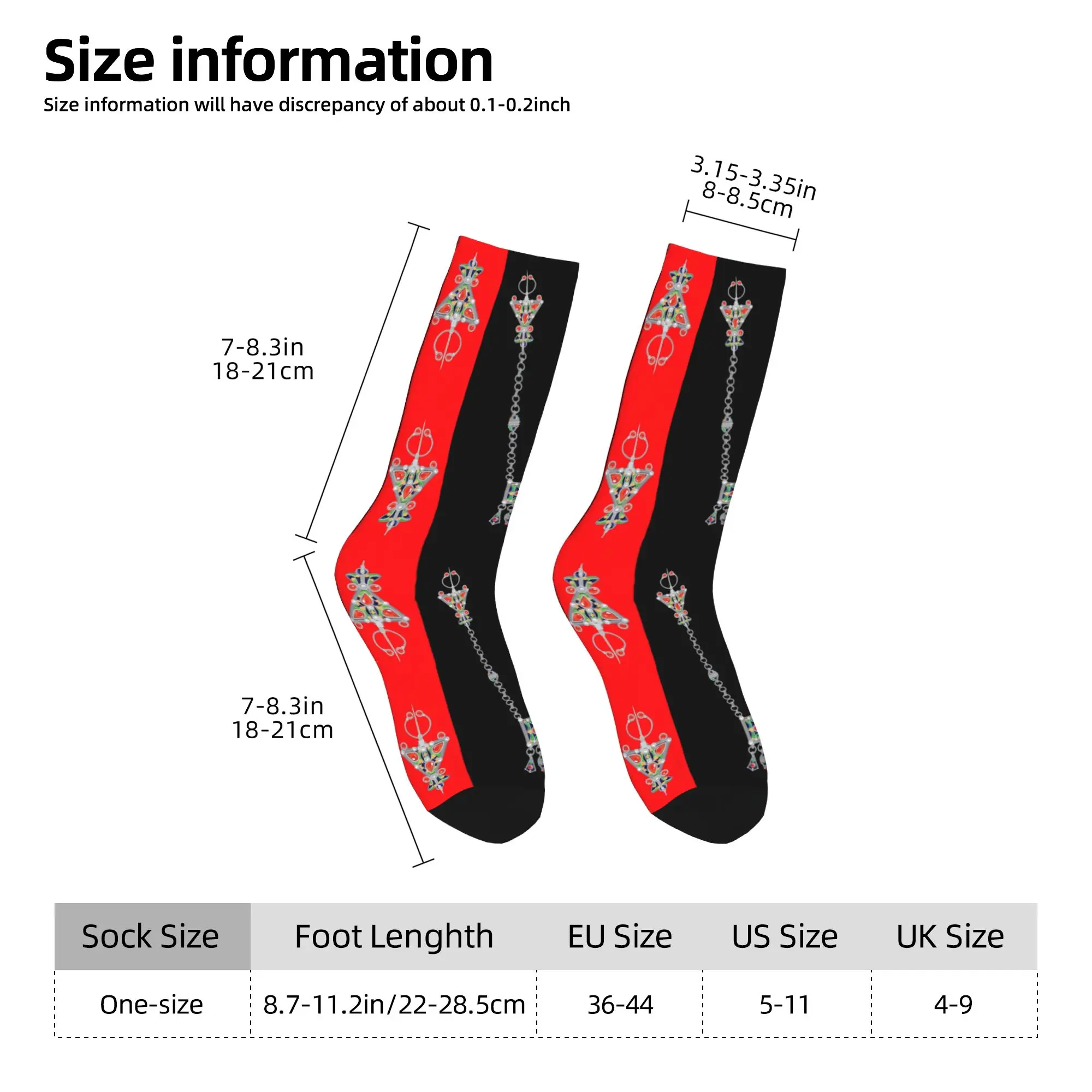 Custom Kawaii Printed Kabyle Jewelry Socks for Women Men Stretch Summer Autumn Winter Amazigh Carpet Berber Crew Socks view 4