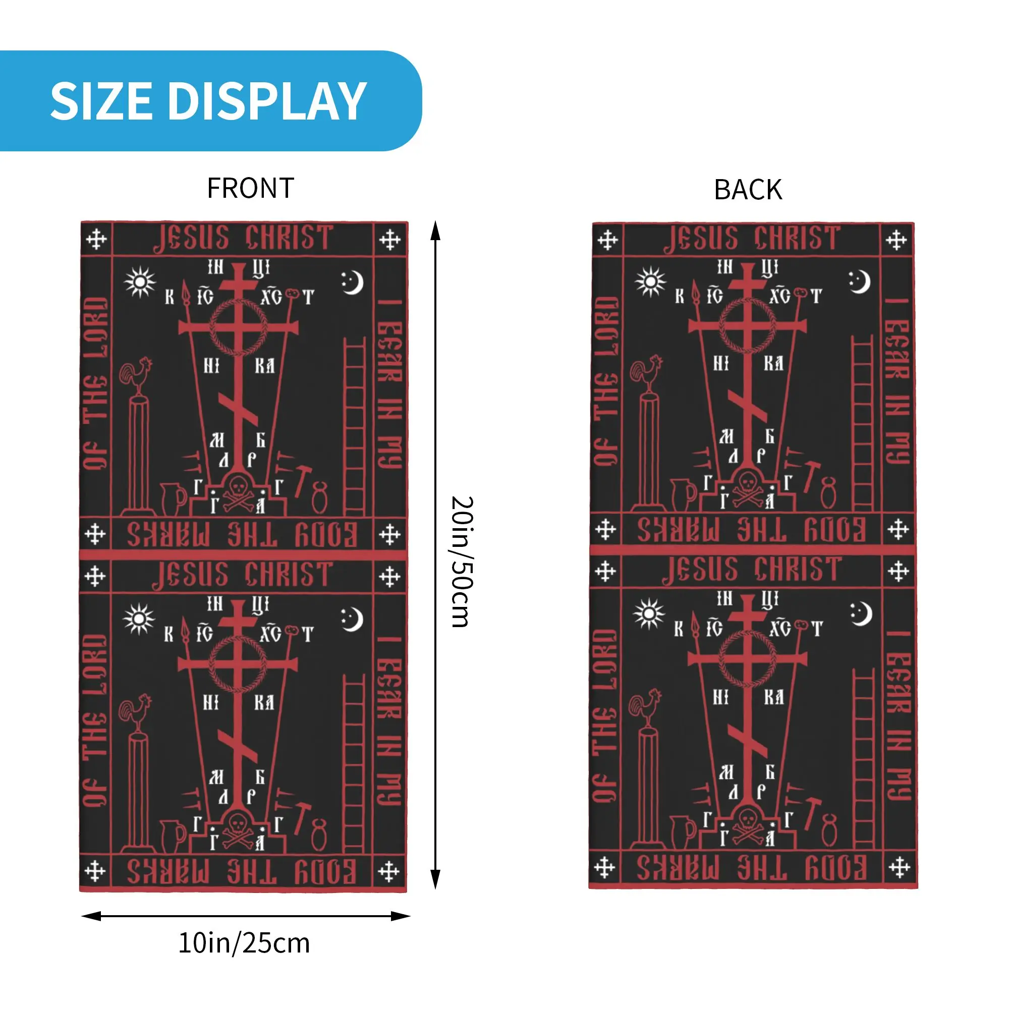 Calvary Cross Of Russian Orthodox Church Bandana Neck Gaiter Printed Wrap Scarf Warm Headwear Running Unisex Adult Winter