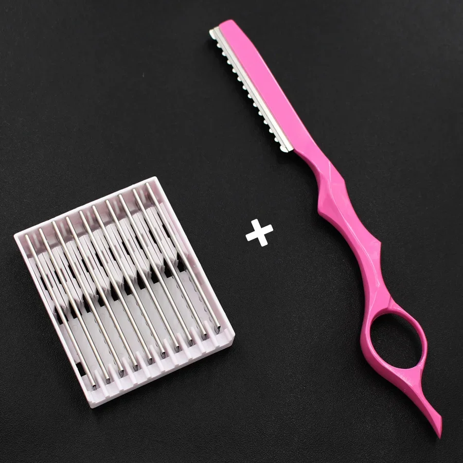 Pisau Cukur Pemotong Rambut Pegangan Campuran Pisau Cukur Penipis Lebih Tipis Pisau Cukur Penata Rambut Salon Lurus Pisau Pemotong Rambut Putar