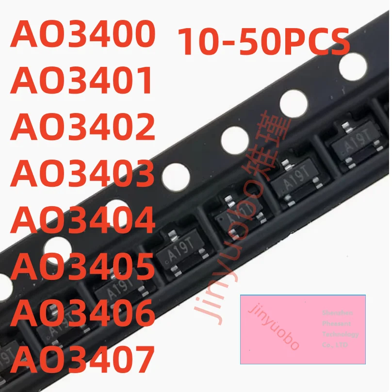 (10-50 pieces)New AO3400, AO3401, AO3402, AO3403, AO3404, AO3405, AO3406, AO3407 surface mount SOT23 field-effect transistors