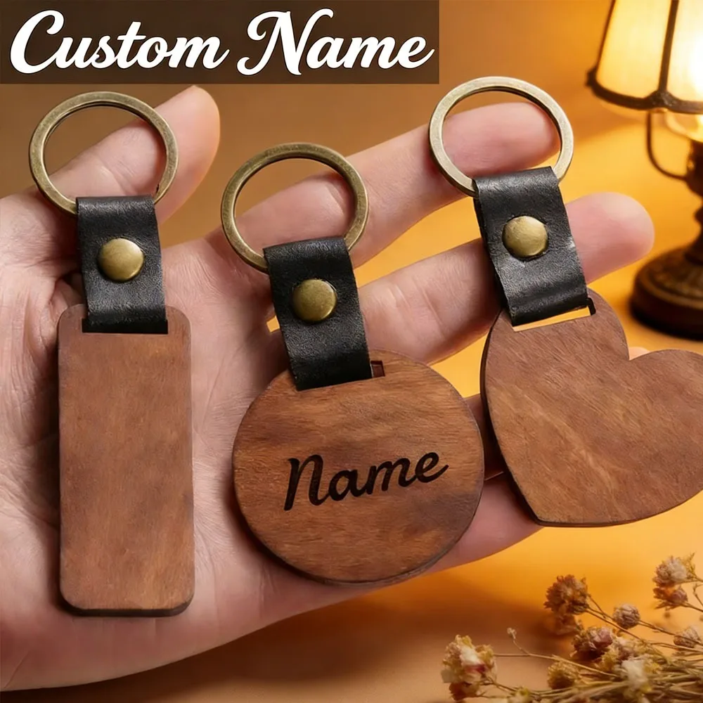 

Брелок для ключей с индивидуальным логотипом и именем, металлический, кожаный, деревянный, с гравировкой, для мужчин и женщин, для автомобиля и мотоцикла, креативный подарок