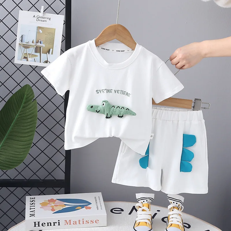 New Summer Baby Girls Clothes Suit Children Boys T-Shirt Shorts 2Pcs/Sets Toddler Clothing infant Casual Costume Kids Tracksuits