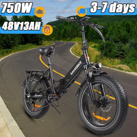SAMEBIKE LOTDM200 Electric Bicycle 750W Motor 48V13AH Lithium Battery Adult Electric Bike 20in Fat Tire Folding Electric Bicycle