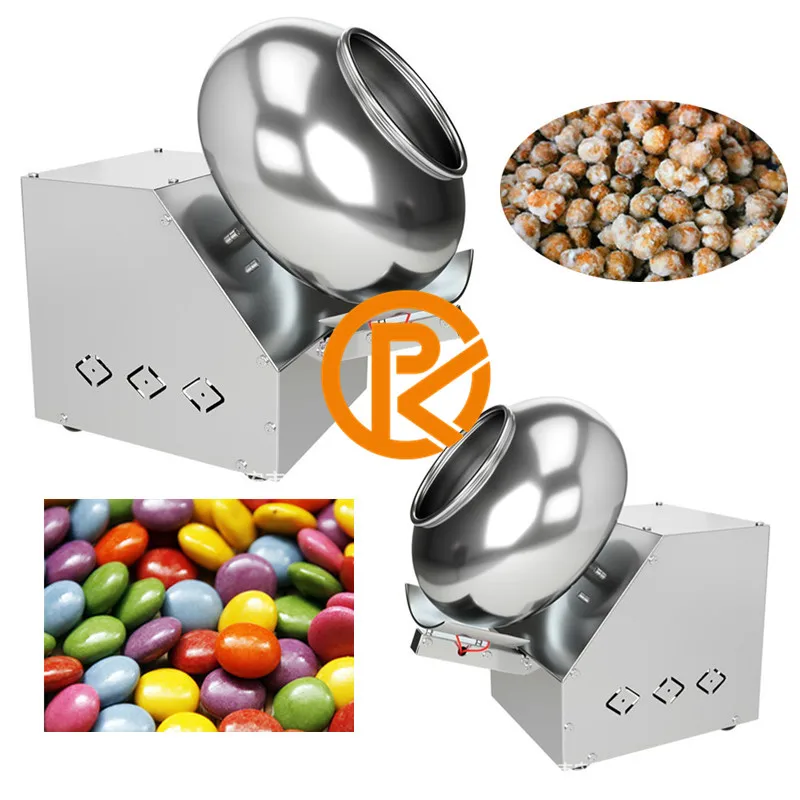 เครื่องเคลือบช็อคโกแลตอาหารน้ําตาลขนาดเล็กขนมถั่วลิสงหวานช็อคโกแลตฟิล์มเคลือบกระทะเครื่องจักร