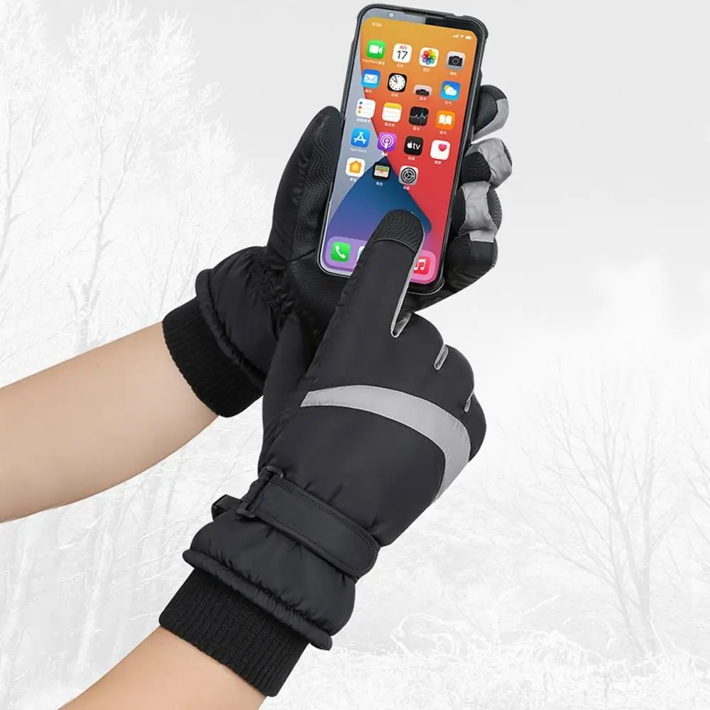 

Adjustable Fleece Touch Screen Gloves Non-slip Waterproof Driving Mittens Warm Winter Ski Gloves Outdoors