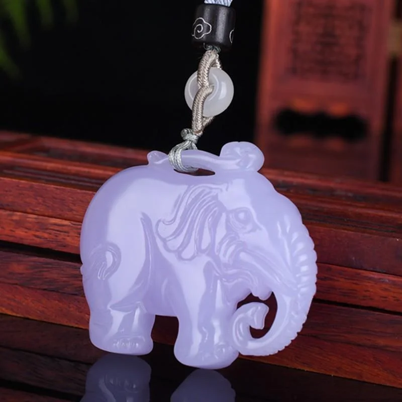 Elephant Pendant Violet Fushou Ruyi Elephant Pendant Auspicious Pendant