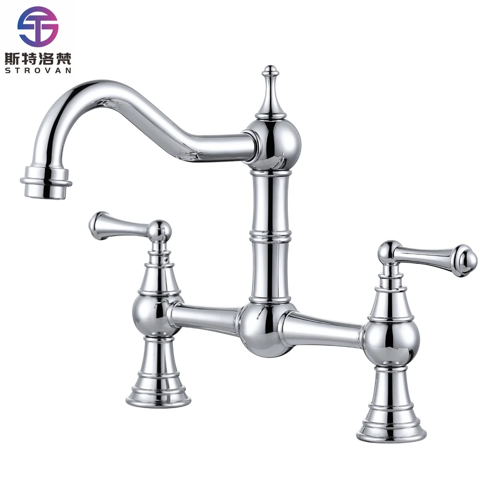 

Chrome Kitchen Faucet for Sink 2 Handles Kitchen Sink Faucet, 8 Inch Centerset Mixer Taps