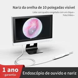 Endoscópio ent 3.2mm 500w pixel 10 polegadas visual ent ultra-clear tela pode tirar fotos e vídeos de baixa temperatura lente endoscópio