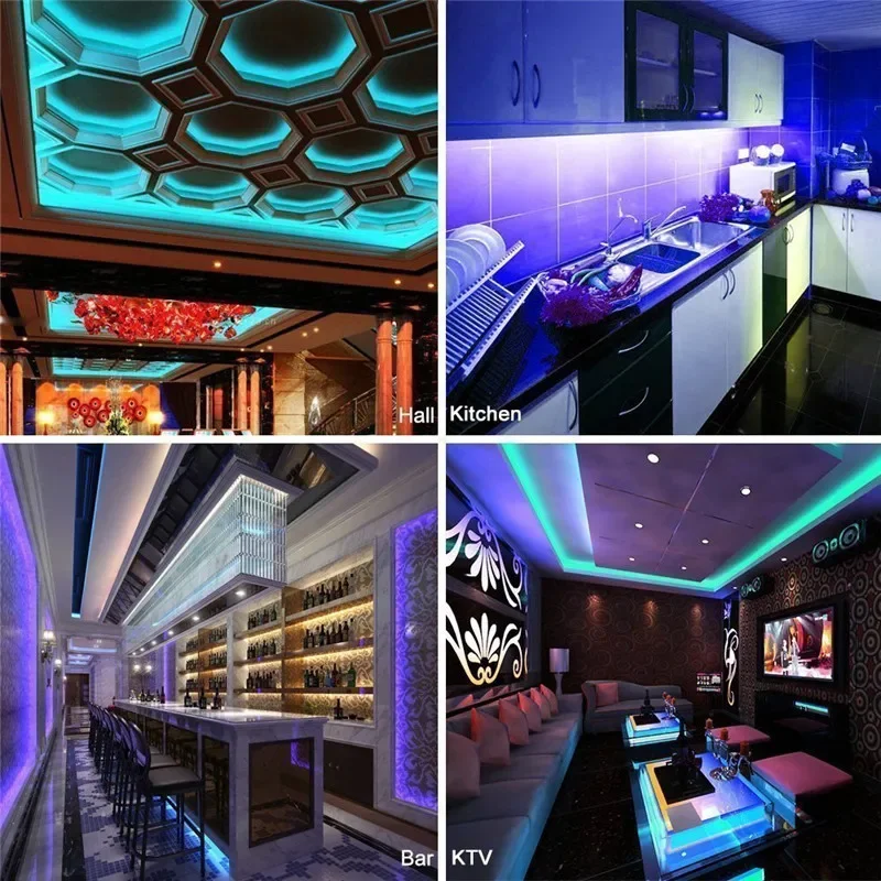 Bandes lumineuses LED RVB 3528 IR, télécommande, rétro-éclairage flexible, veilleuse pour lit