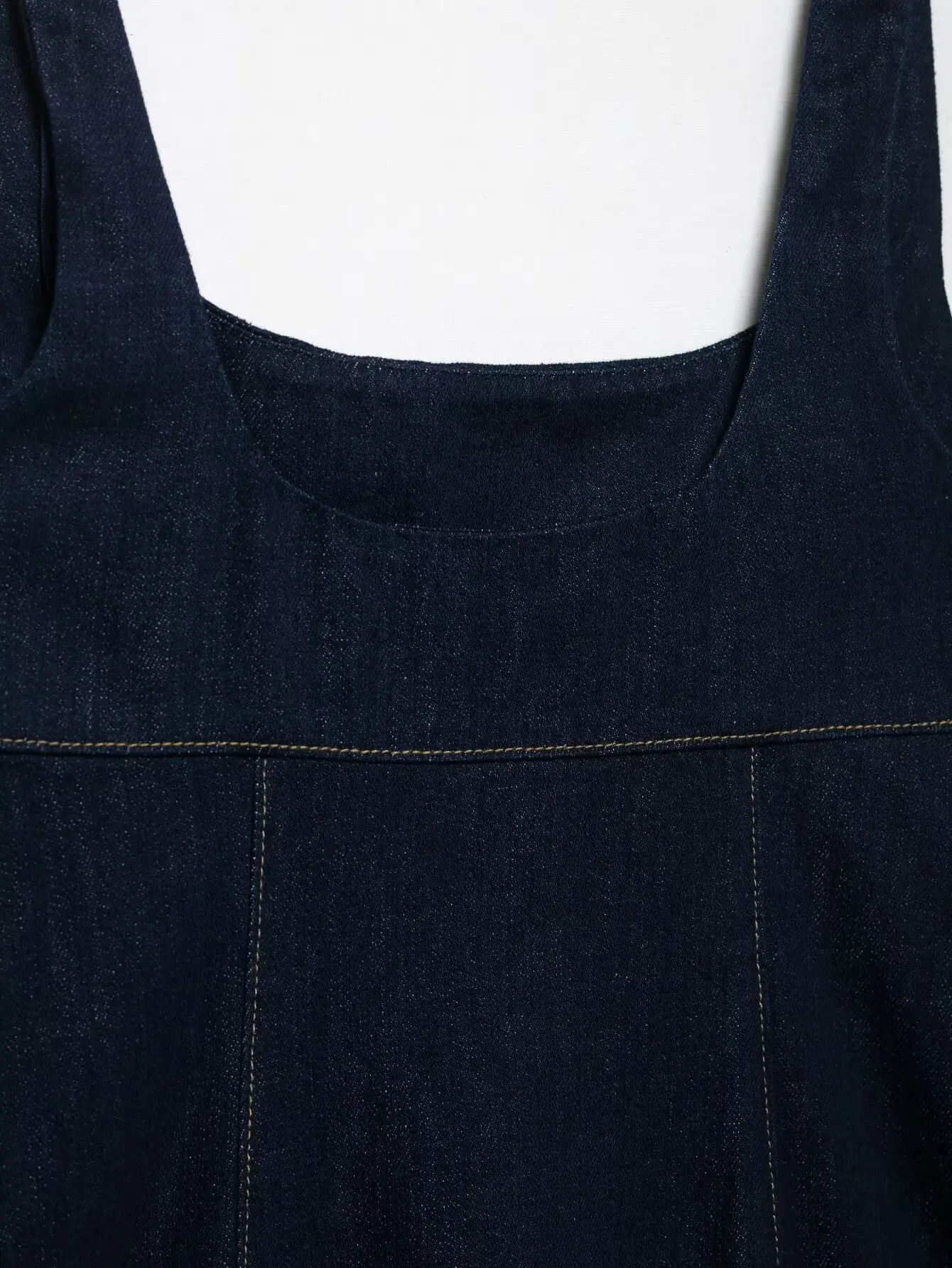 

TRAFZA Women's Fashion Slim Indigo Blue Square Neck Wide Shoulder Strap Mini Denim Dress Female Elegant Simple Sleeveless Dress