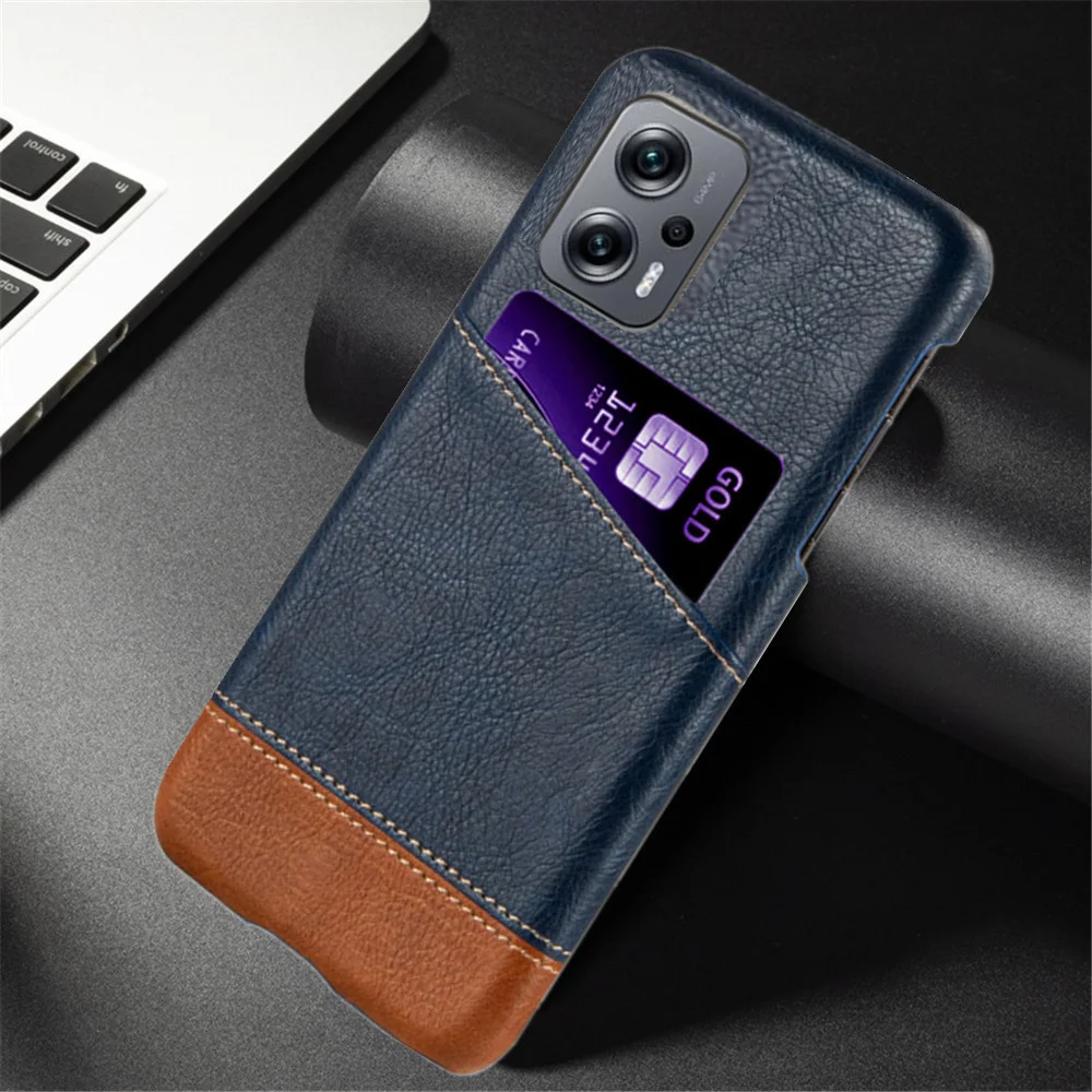 PU Leather Mixed Splice Cover for POCO F4 GT, Card Slots Holder, Protective Cover for POCO X4 GT, POCO X3 GT