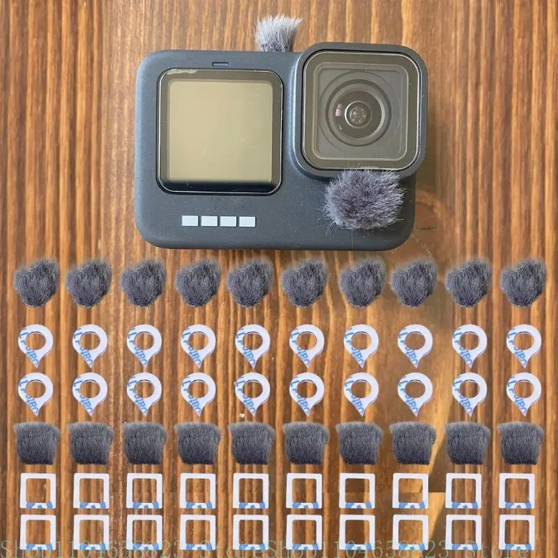 Wind Noise Cancelling Wind Screen Furry Sleeve for 8 9 10 11 Sports Cameras In Outdoor Setting