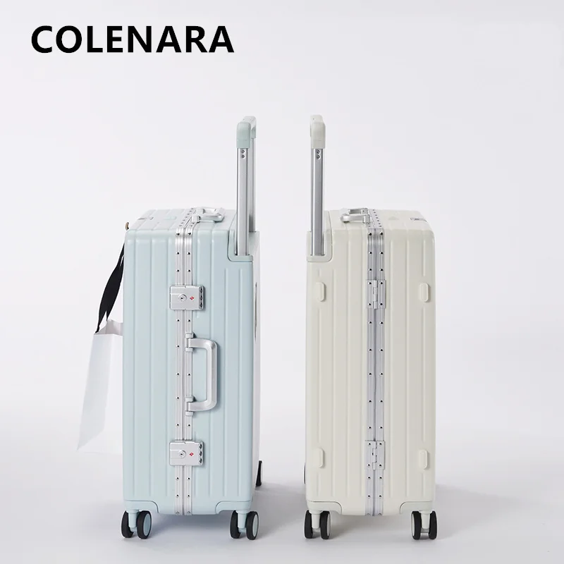 COLENARA حقيبة جديدة USB شحن حقيبة تروللي بعجلات صندوق الصعود متعدد الوظائف 20 "22" 24 "26 بوصة سعة كبيرة المتداول الأمتعة #5