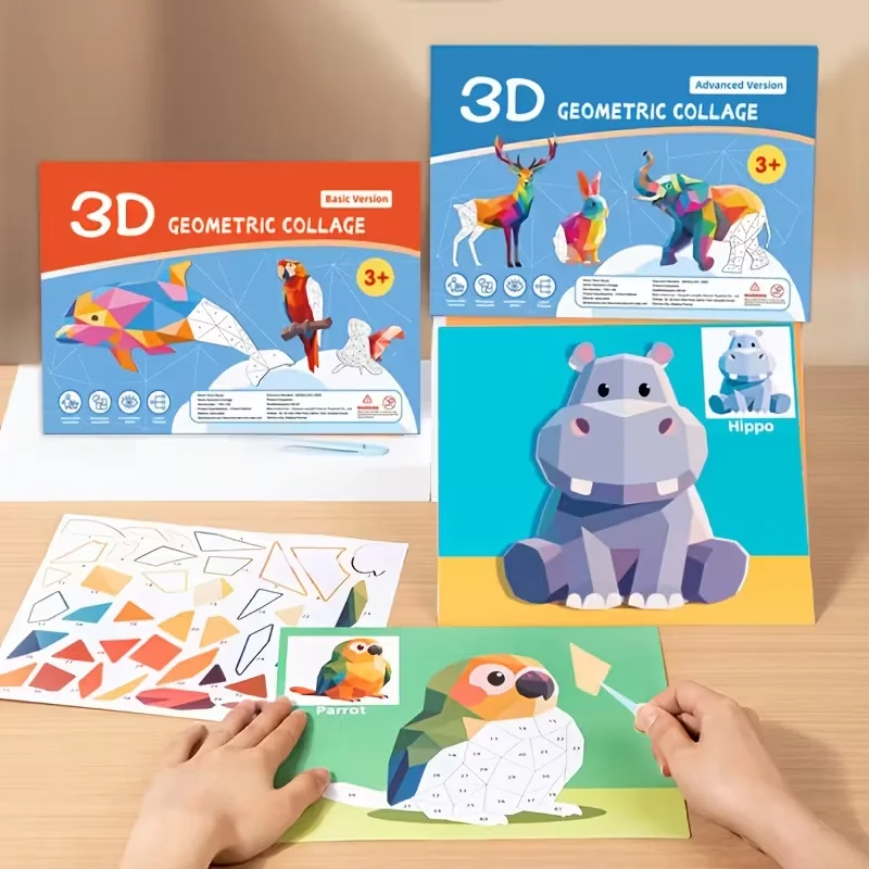 

Книга для рисования наклеек «сделай сам», книга для образовательных занятий для детей, творчества и развития моторичных навыков, с животными, формами