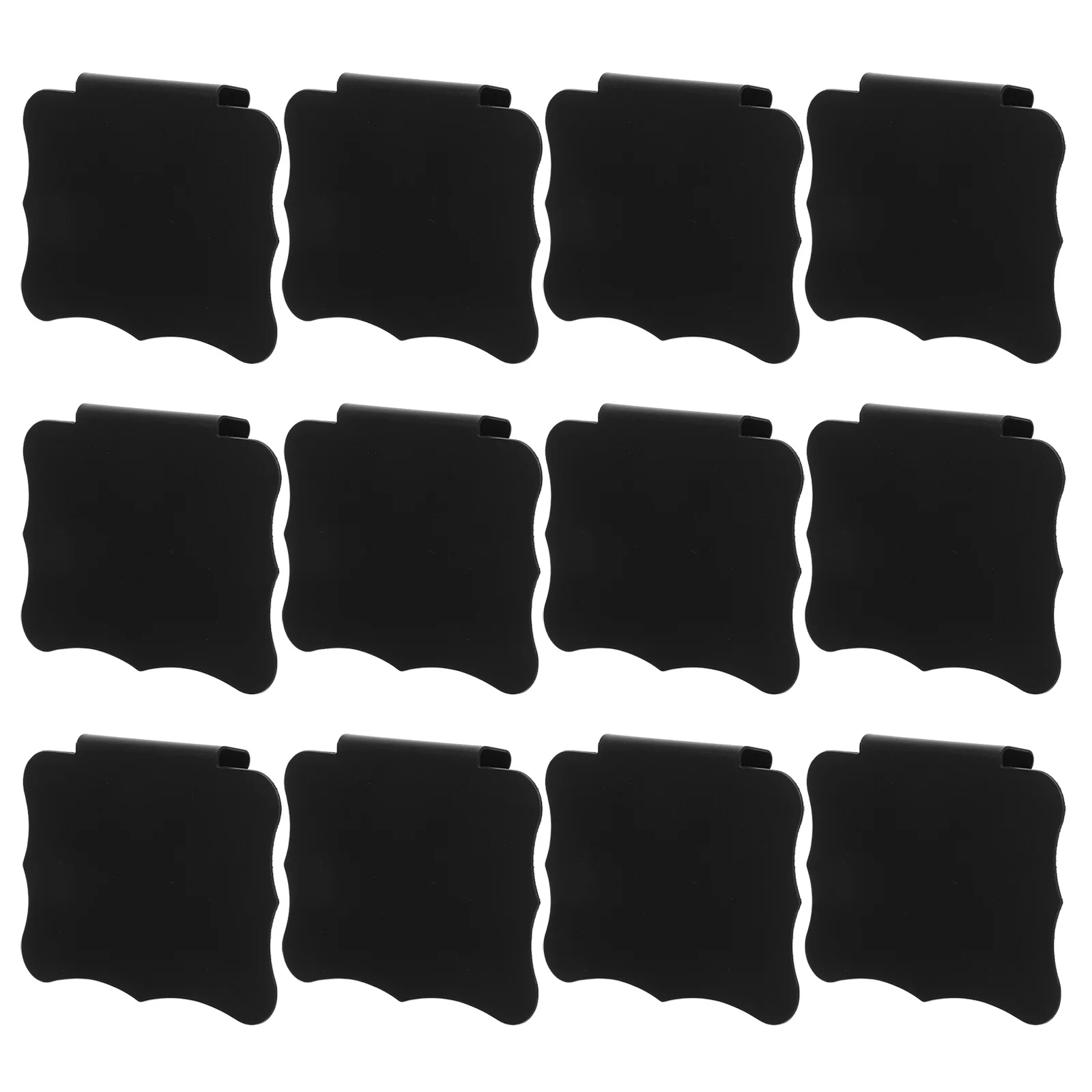 

12Pcs Matte Black Clip-on Labels Basket Tags Erasable Chalkboard Signs for Storage Bins Pantry Organization Label Holders