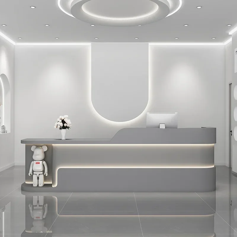 Japanese Style Clothing Store Reception Desks Beauty Salon Simplicity Reception Desks Designer Office Furniture Receptionen HBRD