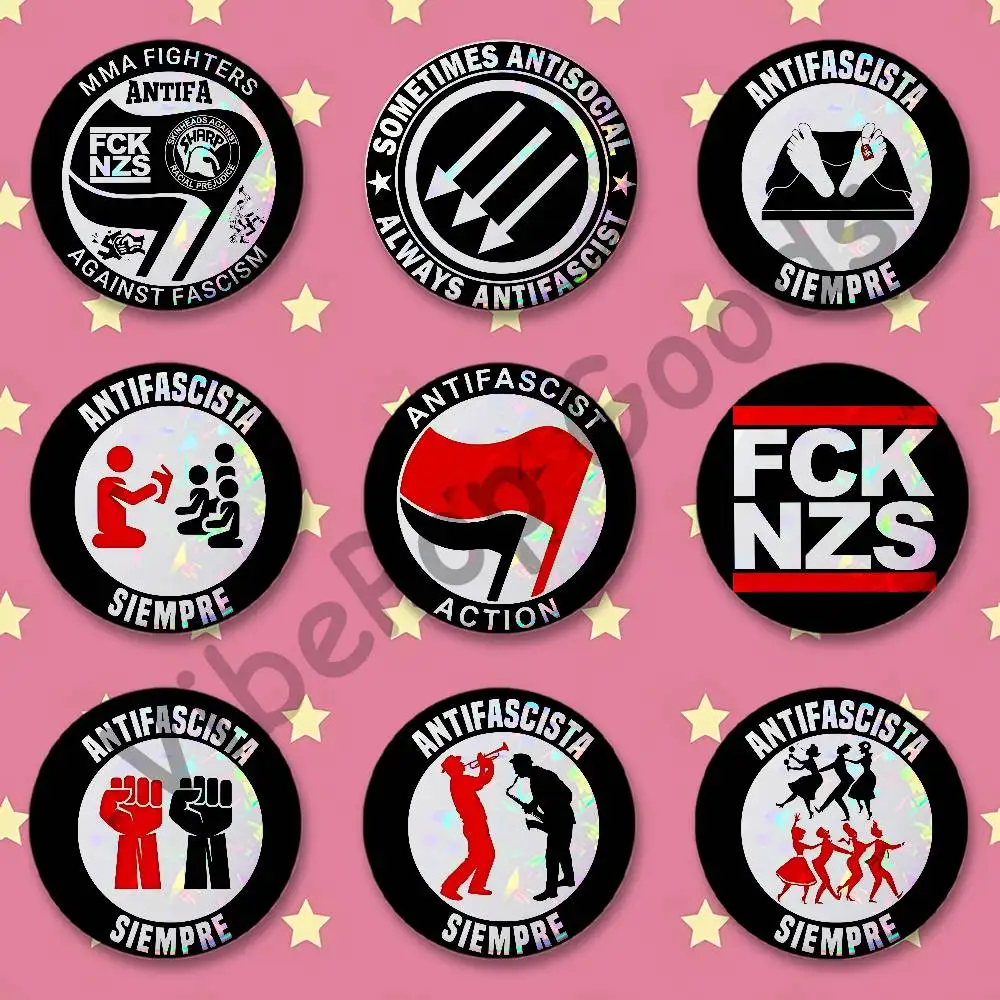 Antifa Aktion FCKNZS Custom Badges 75mm 44mm 25mm 32mm 58mm Hat Backpack Accessories Toys Collect Gifts Large