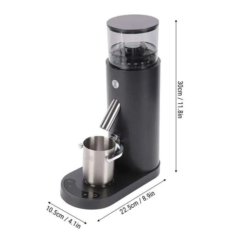 A97T Burr Electric Coffee Grinder, Single Dose, With 60 Grind Setting Options For Espresso, Drip& French Press Machines Black
