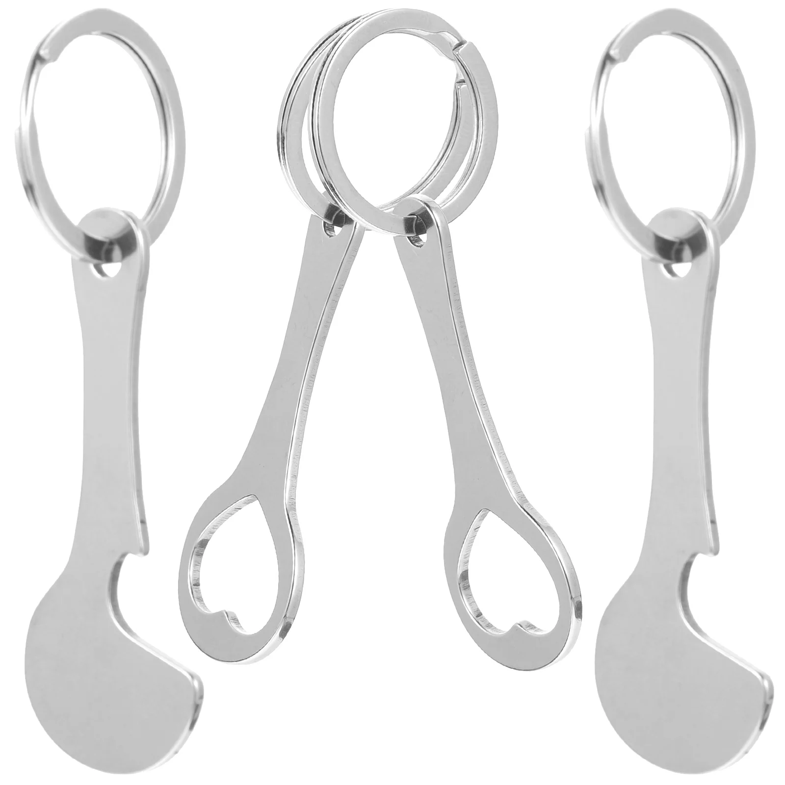 4 Pcs Store Trolley Token Cart Shopping Key Ring Rings Portable Bottle Opener Metal Keychain Holder