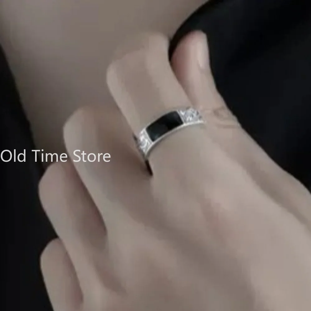 Fashion New Vintage Dragon Pattern Titanium Steel Ring Hip Hop Men Single Party Opening Adjustable Ring