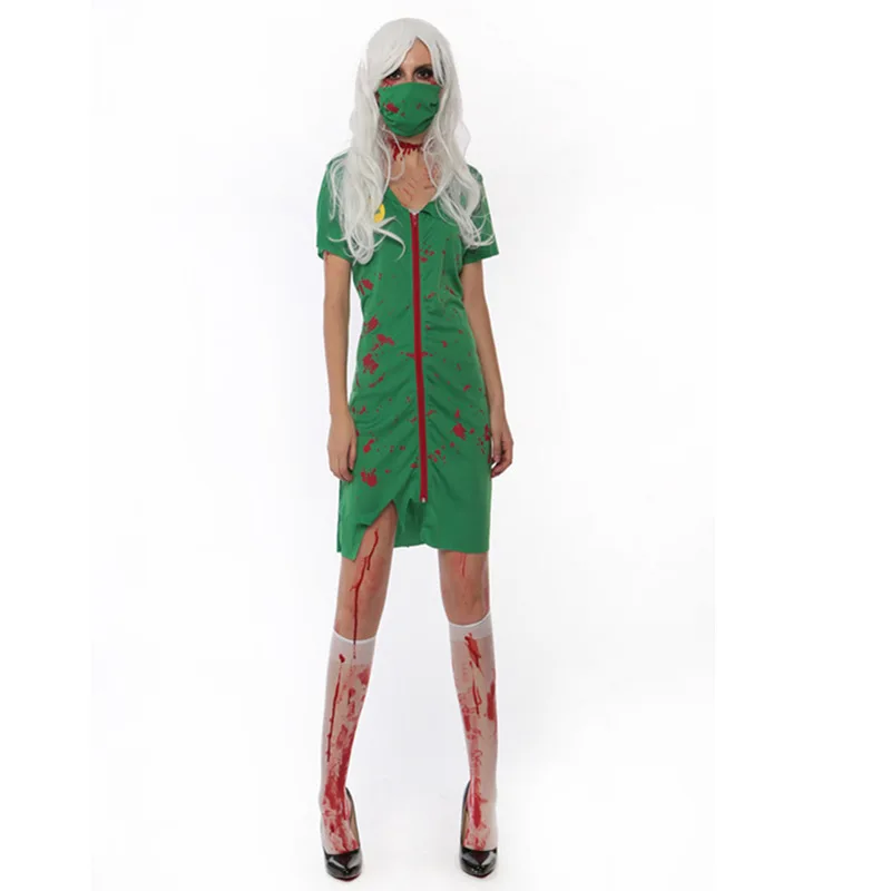 

Sexy New Arrivals Adult Women Zombie Scrub Nurse Uniforms Cosplay Fancy Dress Halloween Party Scary Costume Blood Costumes