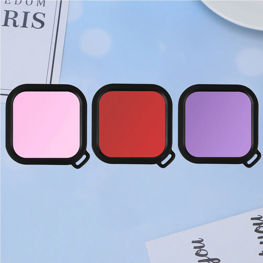 

3pcs Diving Filter Kit For Sports Camera Underwater Red Purple Pink 5-25M Color Correction Compatible With Insta360 Camera