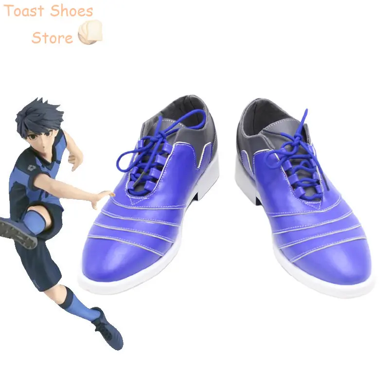 Zapatos de Cosplay de bloqueo azul de Anime, zapatos de cuero PU, botas de Carnaval de Halloween, utilería de disfraz, Isagi yoachi Chigiri Hyoma