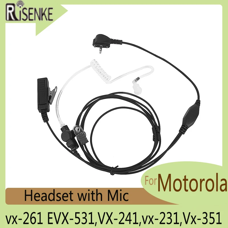 RISENKE-Earpiece Headset for Motorola,Vertex,VX261,VX231,VX351,VX180,VX210,VX264, VX354, VX424, VX450,VX459,EVX261,EVX531,EVX539